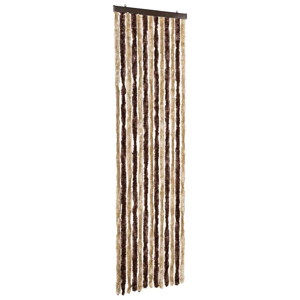 vidaXL Rideau anti-insectes beige et marron clair 56x200 cm chenille