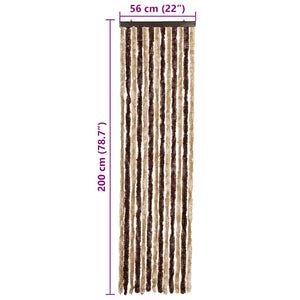 Insektenschutz-Vorhang Beige und Hellbraun 56x200 cm Chenille