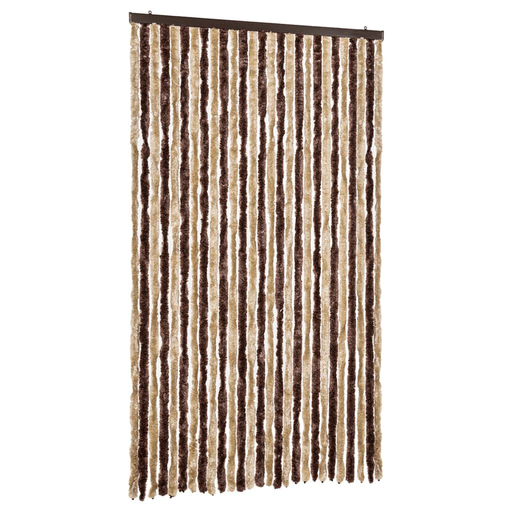 vidaXL Rideau anti-insectes beige et marron clair 118x220 cm chenille