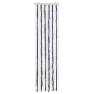 Insektenschutz-Vorhang Grau und Weiß 56x200 cm Chenille