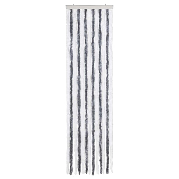 Insektenschutz-Vorhang Grau und Weiß 56x200 cm Chenille