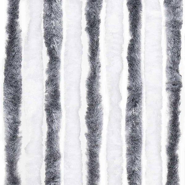 Insektenschutz-Vorhang Grau und Weiß 56x200 cm Chenille