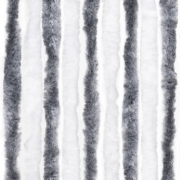 Insektenschutz-Vorhang Grau und Weiß 90x200 cm Chenille