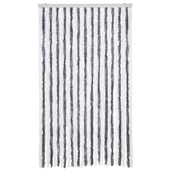 Insektenschutz-Vorhang Grau und Weiß 118x220 cm Chenille