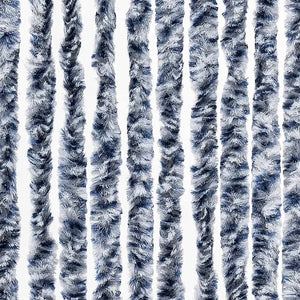 Insektenschutz-Vorhang Blau und Weiß 56x200 cm Chenille