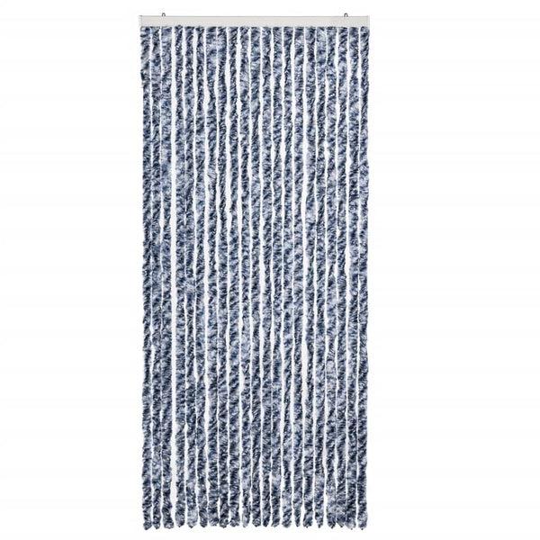 Insektenschutz-Vorhang Blau und Weiß 90x200 cm Chenille