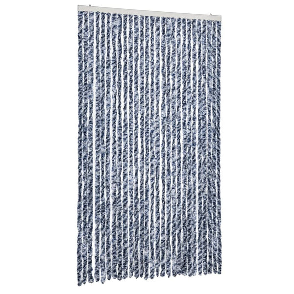 Insektenschutz-Vorhang Blau und Weiß 118x220 cm Chenille