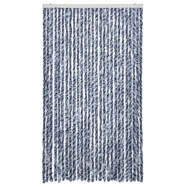 Insektenschutz-Vorhang Blau und Weiß 118x220 cm Chenille