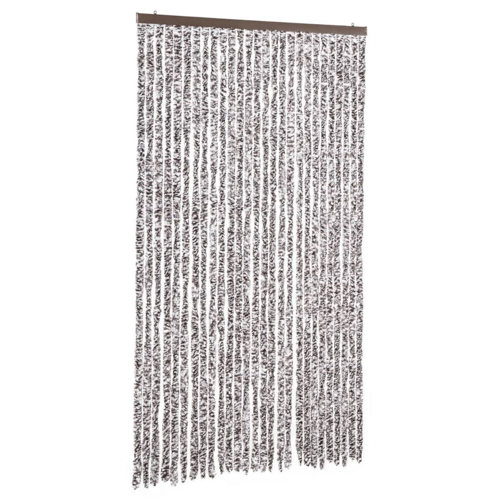 vidaXL Moustiquaire de porte marron et beige 118x220 cm chenille