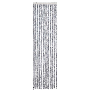Insektenschutz-Vorhang Weiß und Grau 56x200 cm Chenille