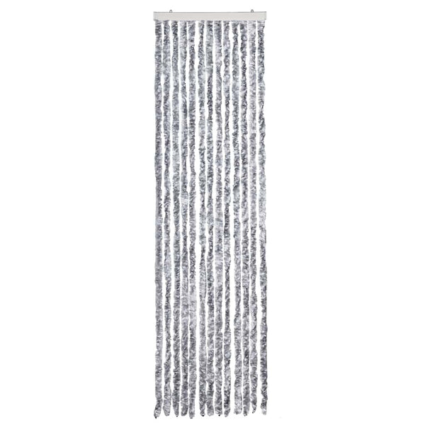 Insektenschutz-Vorhang Weiß und Grau 56x200 cm Chenille