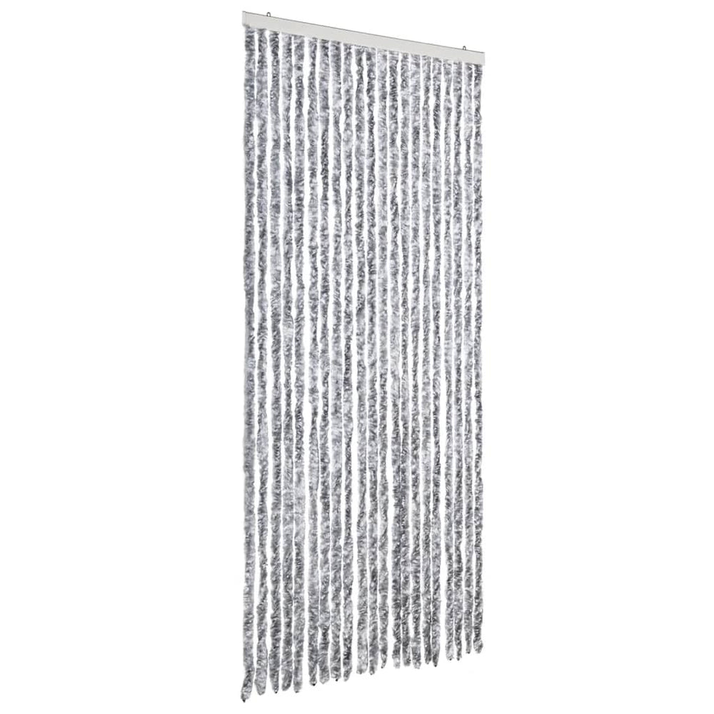 vidaXL Rideau anti-insectes blanc et gris 90x200 cm Chenille