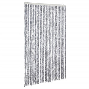 Insektenschutz-Vorhang Weiß und Grau 118x220 cm Chenille