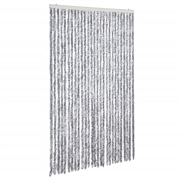 Insektenschutz-Vorhang Weiß und Grau 118x220 cm Chenille