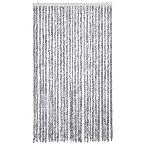 Insektenschutz-Vorhang Weiß und Grau 118x220 cm Chenille