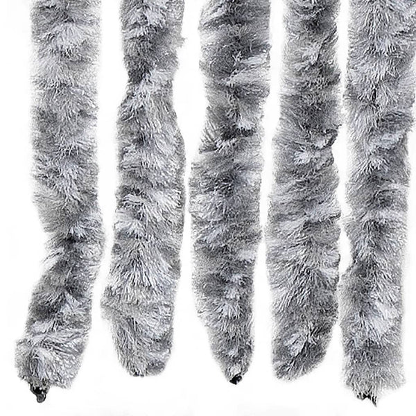 Insektenschutz-Vorhang Weiß und Grau 118x220 cm Chenille