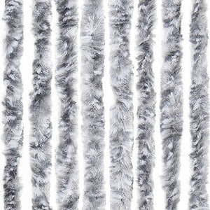 Insektenschutz-Vorhang Weiß und Grau 118x220 cm Chenille