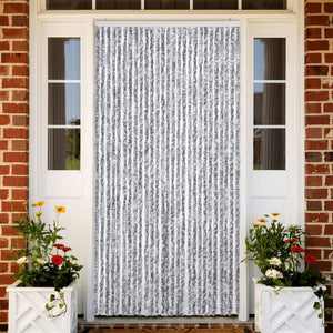 Insektenschutz-Vorhang Weiß und Grau 118x220 cm Chenille