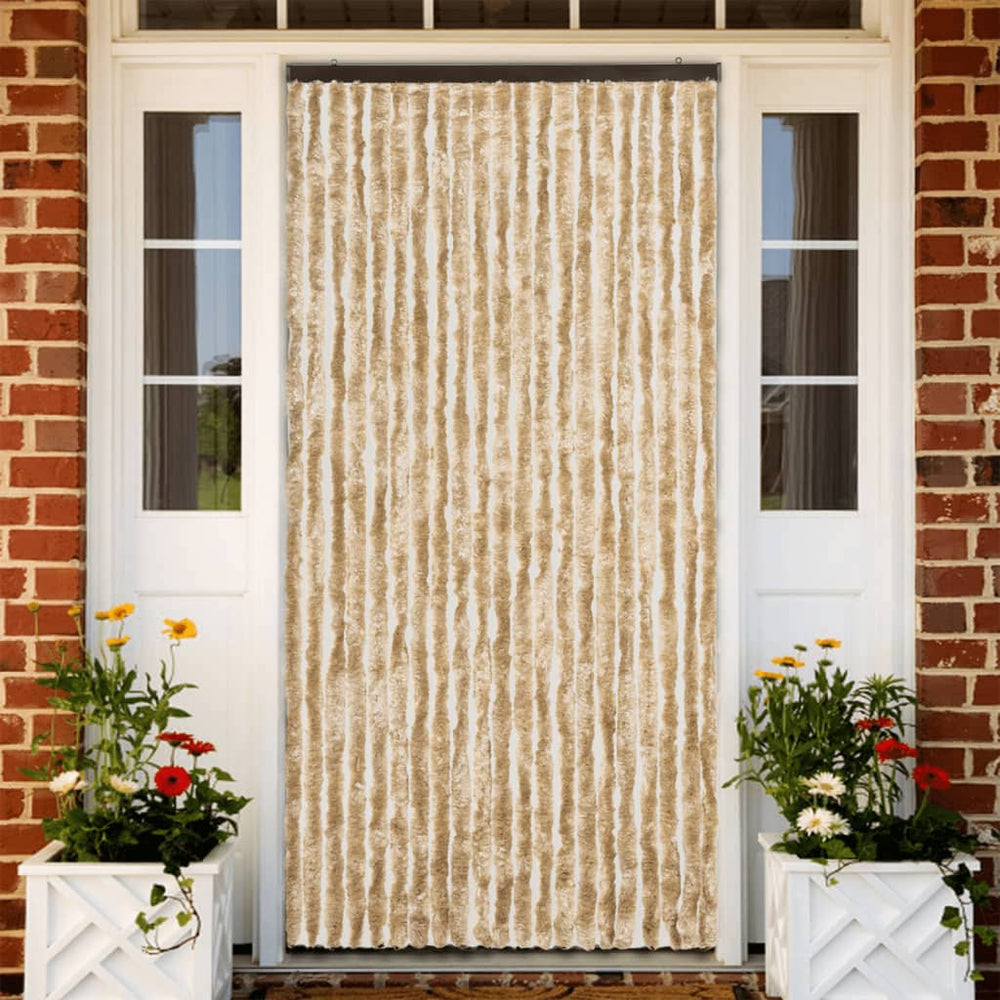 vidaXL Rideau anti-insectes beige 90x200 cm chenille