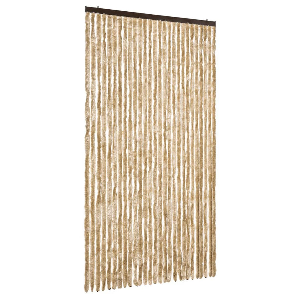 vidaXL Rideau anti-insectes beige 118x220 cm chenille