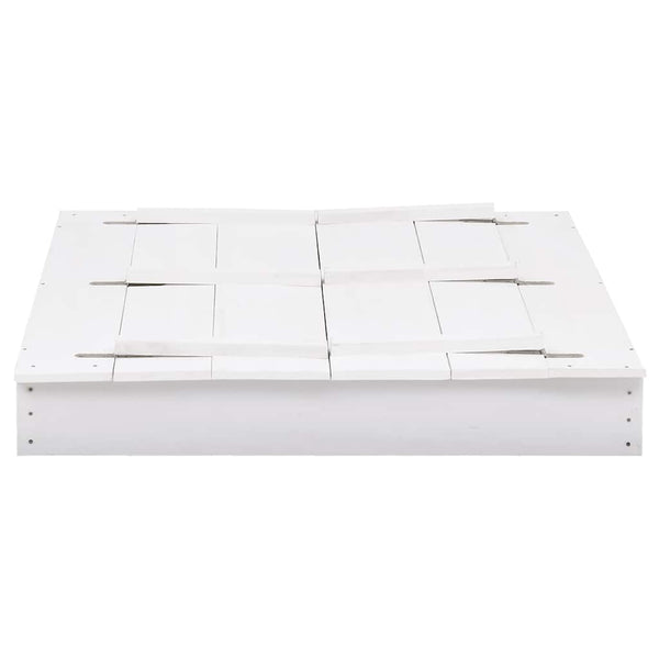 Sandkasten Tannenholz Weiß 95x90x15 cm