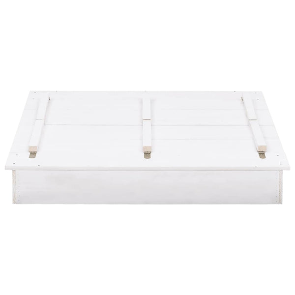 Sandkasten Tannenholz Weiß 95x90x15 cm