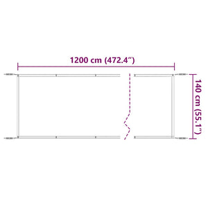 Senkrechtmarkise Weiß 140x1200 cm Oxford-Gewebe