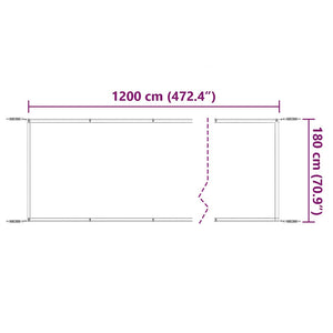 Senkrechtmarkise Weiß 180x1200 cm Oxford-Gewebe
