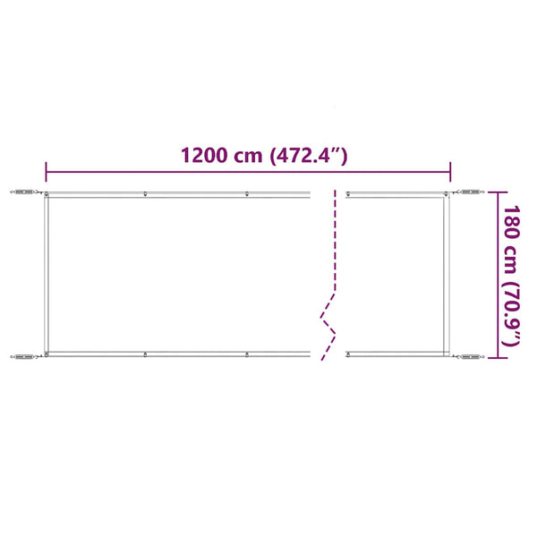 Senkrechtmarkise Anthrazit 180x1200 cm Oxford-Gewebe