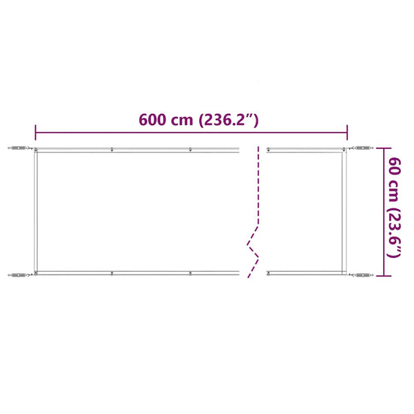 Senkrechtmarkise Blau 60x600 cm Oxford-Gewebe