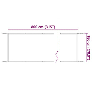 Senkrechtmarkise Blau 180x800 cm Oxford-Gewebe
