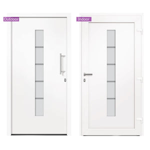 Haustür Aluminium und PVC Weiß 100x200 cm
