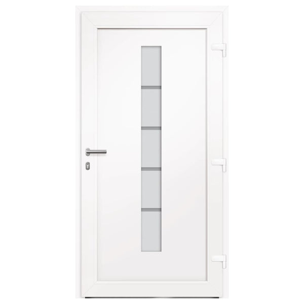 Haustür Aluminium und PVC Weiß 100x210 cm