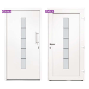 Haustür Aluminium und PVC Weiß 100x210 cm