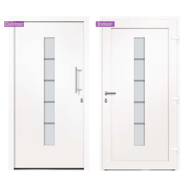 Haustür Aluminium und PVC Weiß 100x210 cm