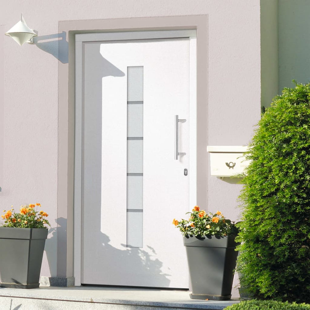 Haustür Aluminium und PVC Weiß 110x210 cm
