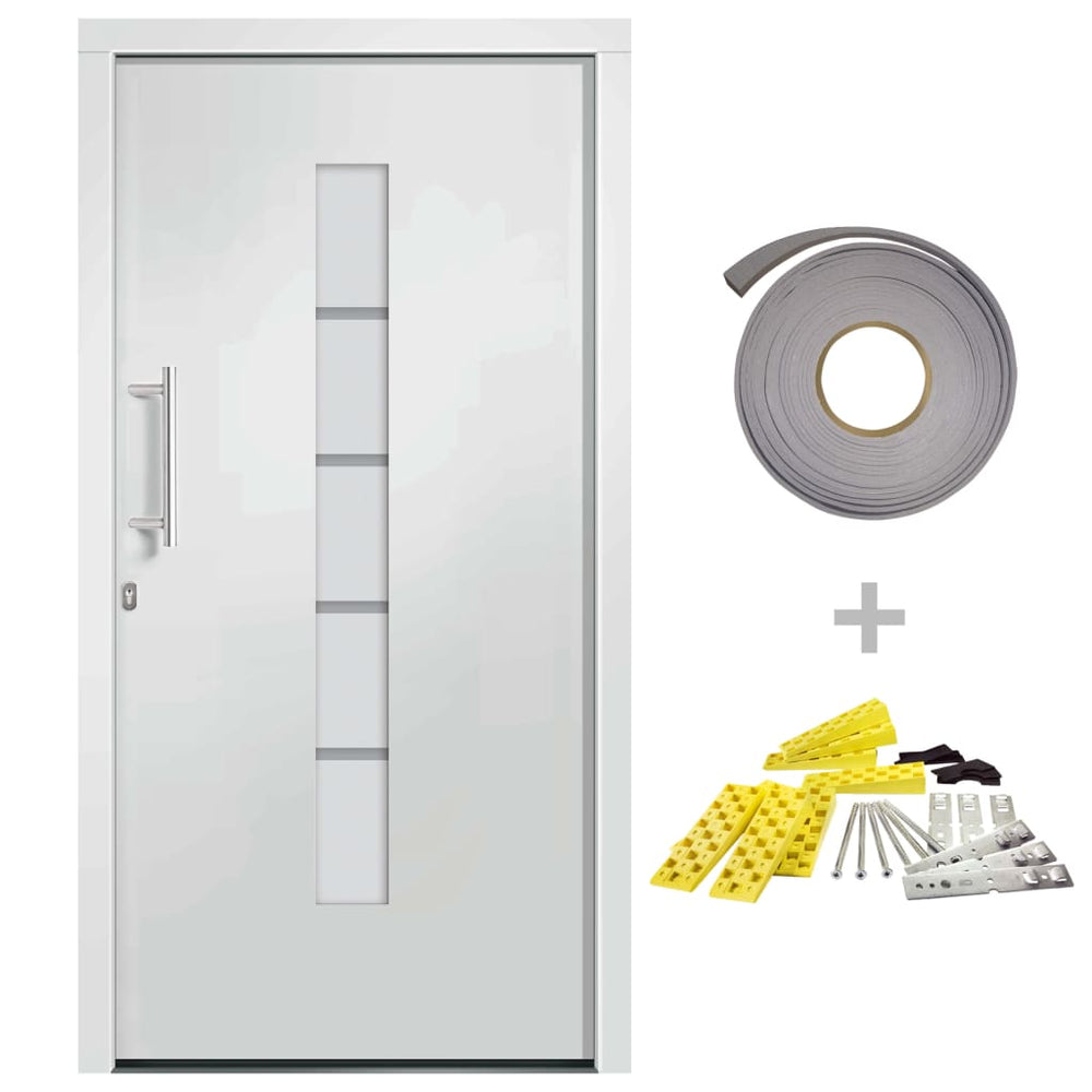 Haustür Aluminium und PVC Weiß 100x200 cm