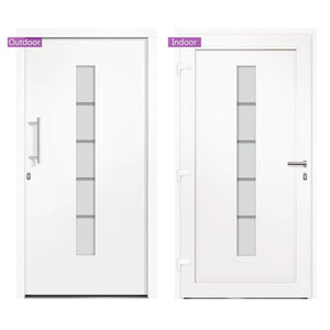 Haustür Aluminium und PVC Weiß 100x200 cm