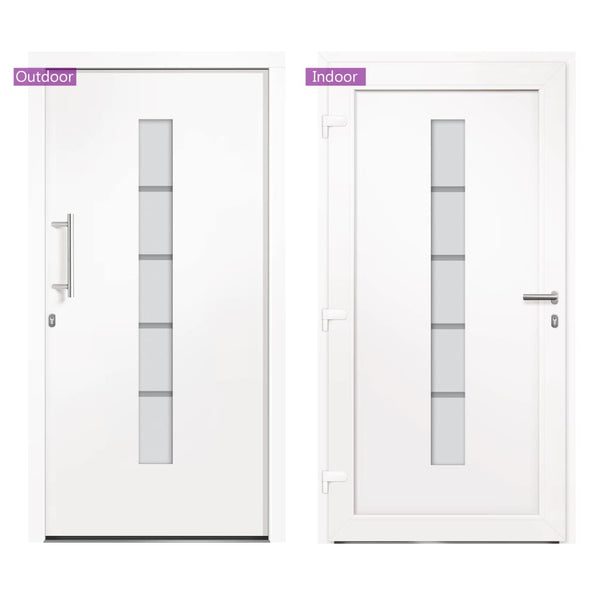 Haustür Aluminium und PVC Weiß 100x200 cm