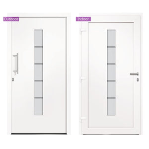 Haustür Aluminium und PVC Weiß 110x210 cm