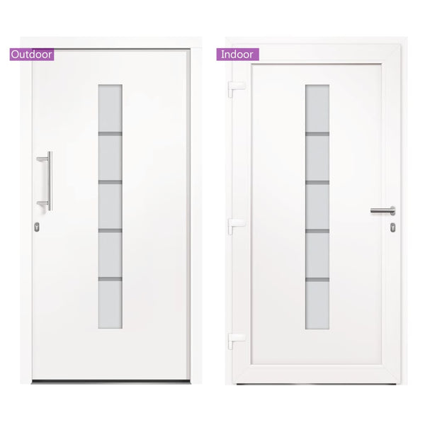 Haustür Aluminium und PVC Weiß 110x210 cm
