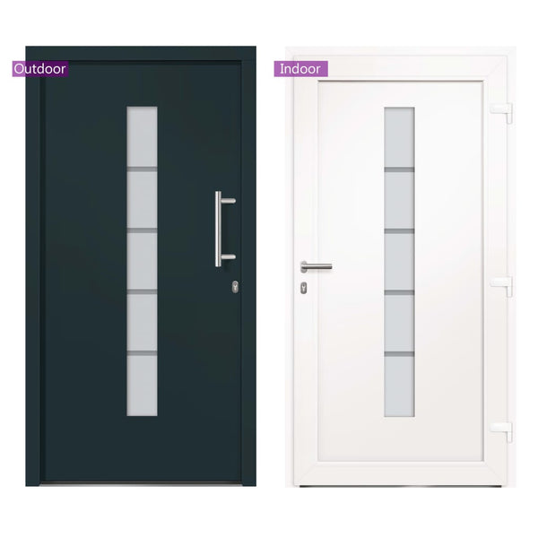 Haustür Aluminium und PVC Anthrazit 100x200 cm