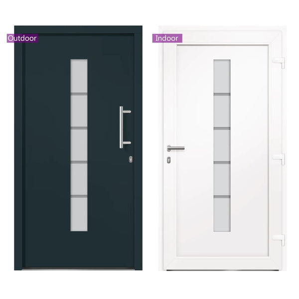 Haustür Aluminium und PVC Anthrazit 100x210 cm
