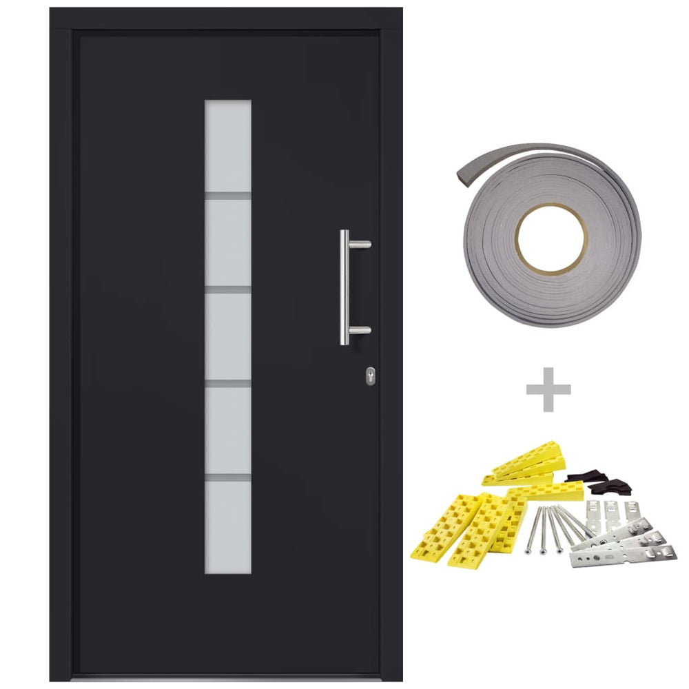 Haustür Aluminium und PVC Anthrazit 110x210 cm
