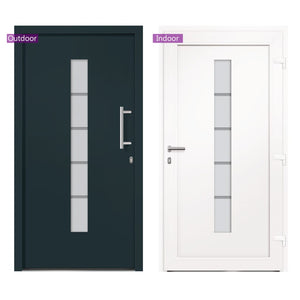 Haustür Aluminium und PVC Anthrazit 110x210 cm
