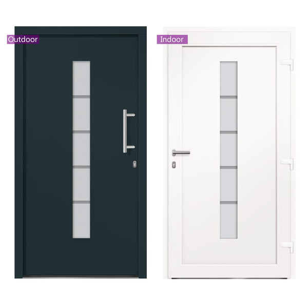 Haustür Aluminium und PVC Anthrazit 110x210 cm