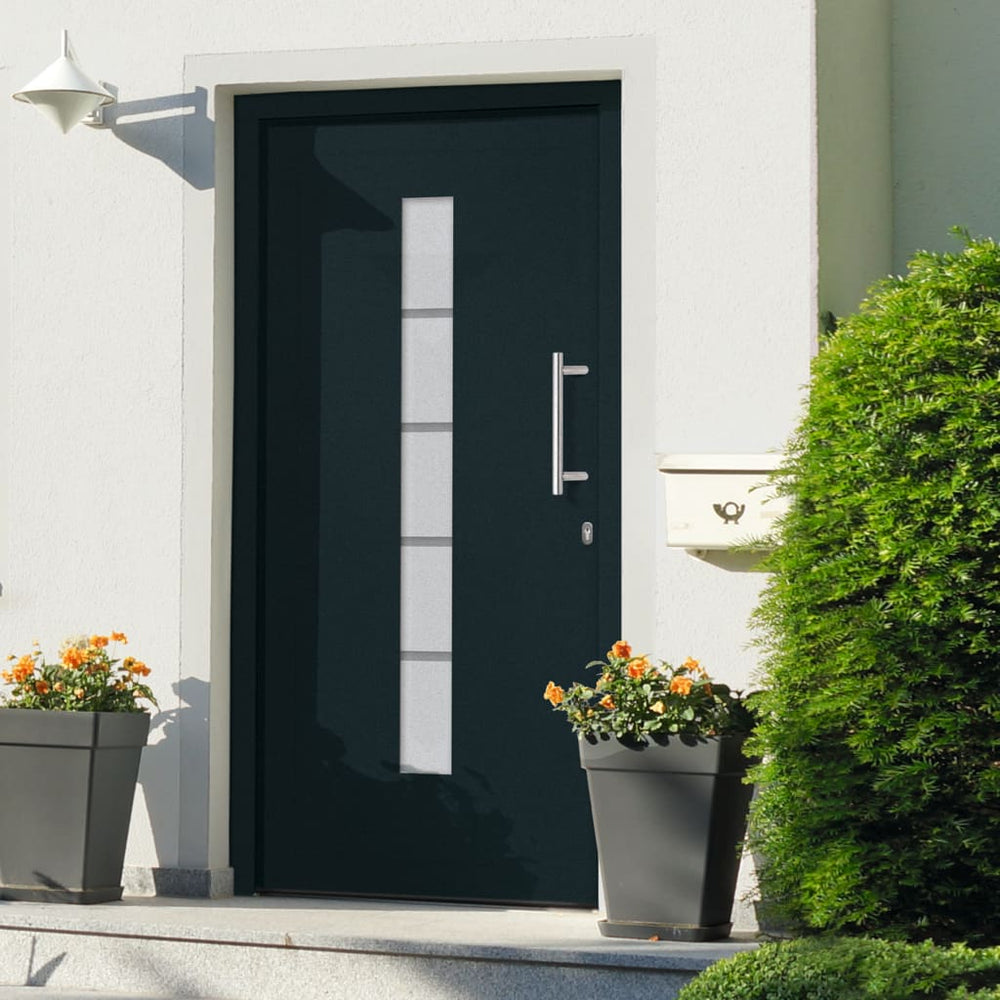 Haustür Aluminium und PVC Anthrazit 110x210 cm