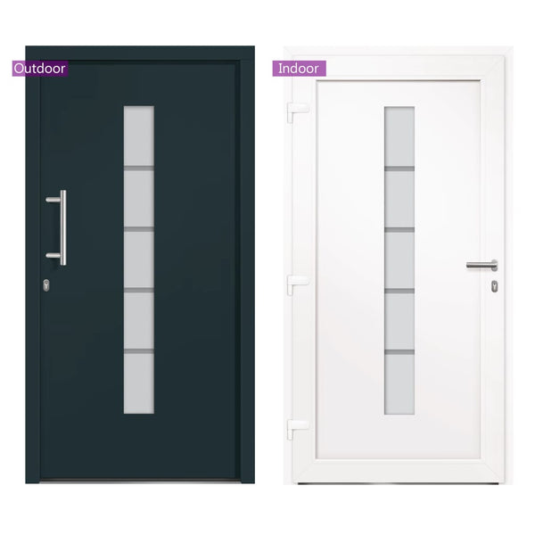 Haustür Aluminium und PVC Anthrazit 100x200 cm