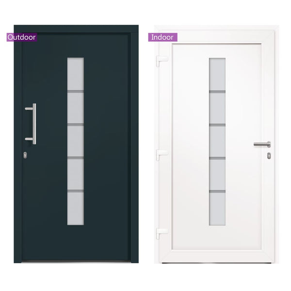 Haustür Aluminium und PVC Anthrazit 110x210 cm