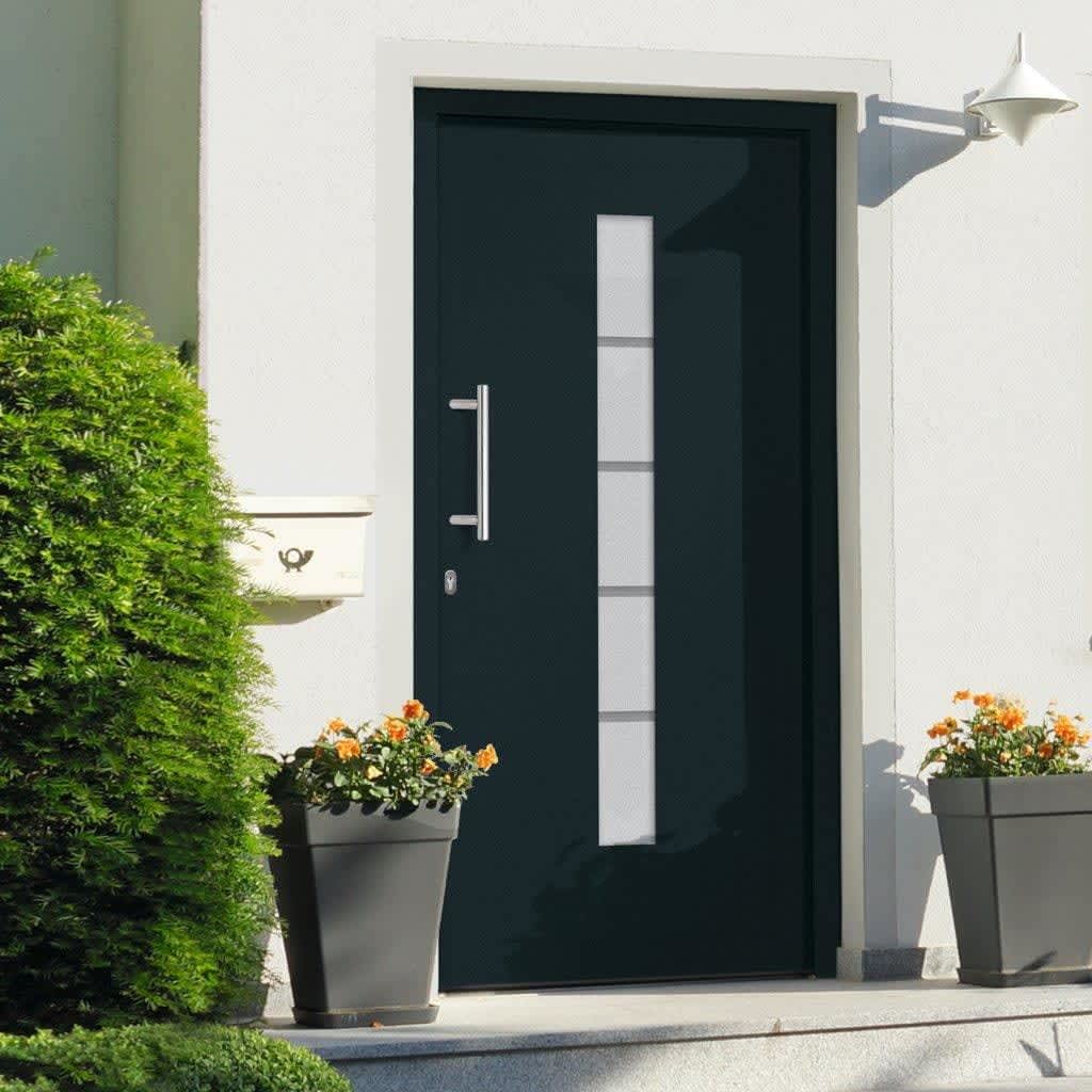 Haustür Aluminium und PVC Anthrazit 110x210 cm